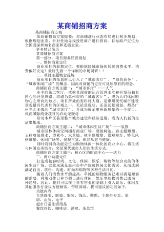 某商铺招商方案-