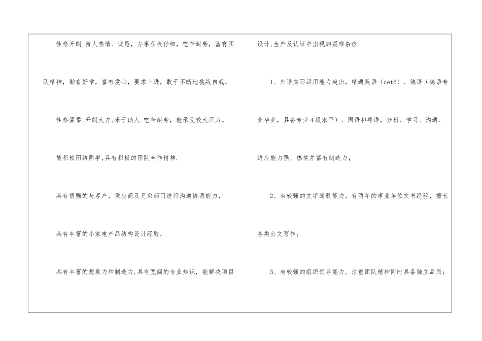 标准个人简历_第2页