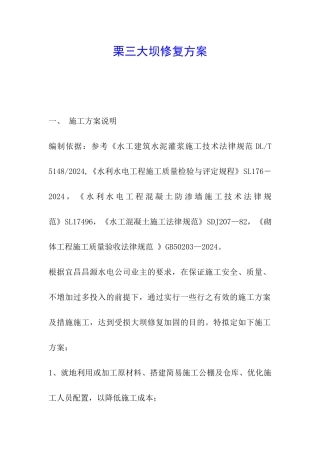 栗三大坝修复方案