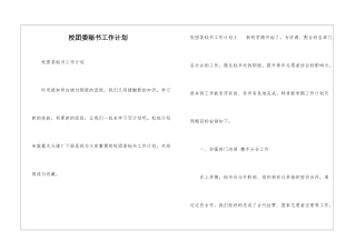 校团委秘书工作计划