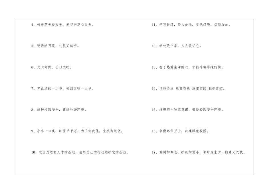 校园文明提示语合集15篇_第3页