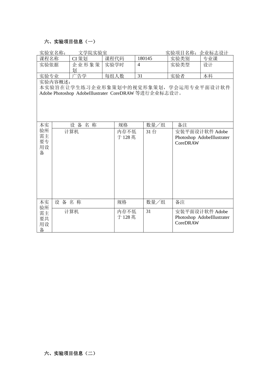 《CIS策划》实验教学大纲_第2页