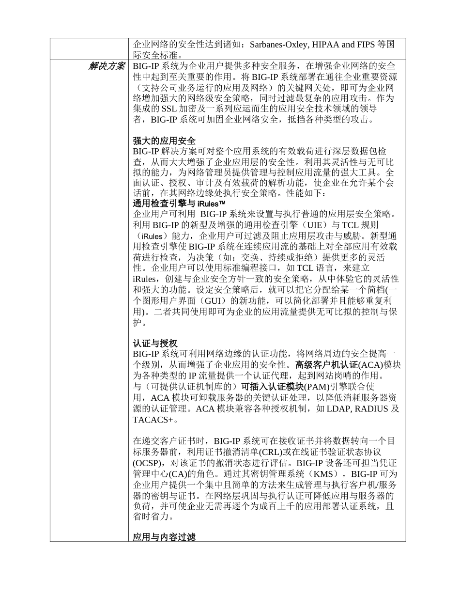 保护企业网络周边安全——部署F5的BIG-IP系统，确保为企业提供广泛的应用及网络安全_第2页