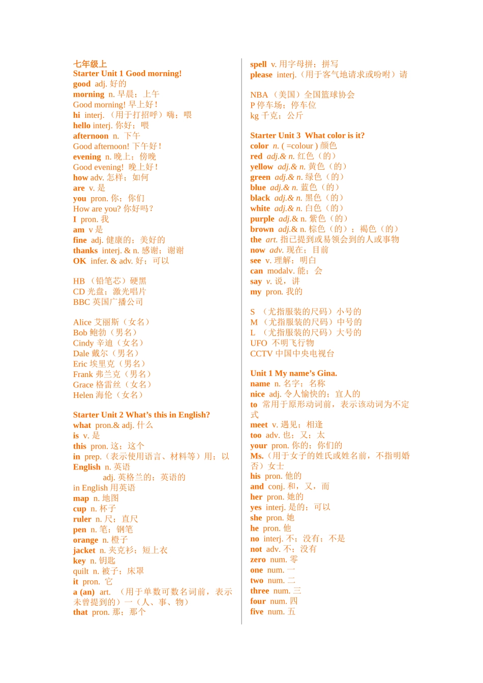 初中七八九年级英语新目标单汇总梳理_第1页