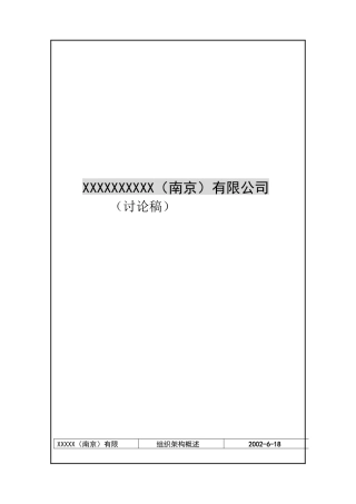 南京有限公司新组织架构说明书