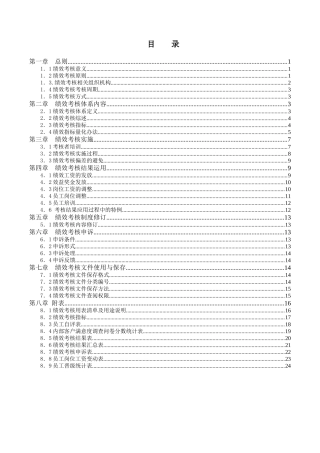 上海香溢酒业有限公司绩效考核手册