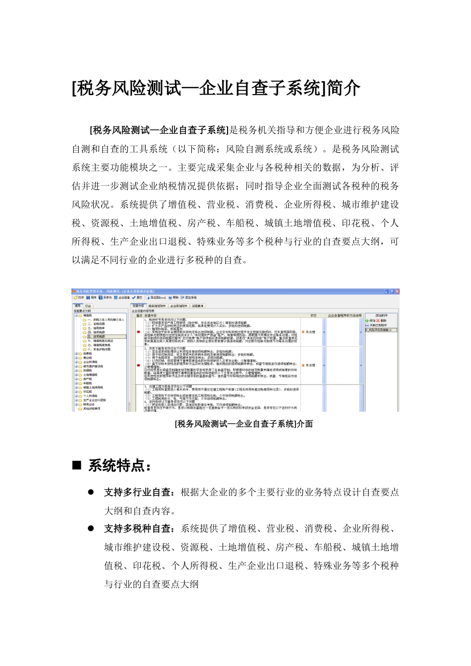 税务风险测试企业自查子系统简介_第1页