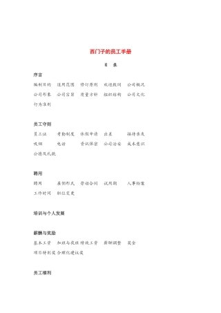 西门子国外知名企业员工手册