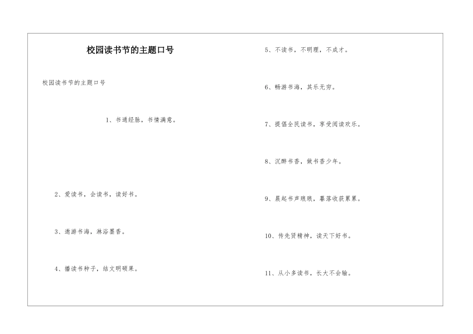 校园读书节的主题口号_第1页