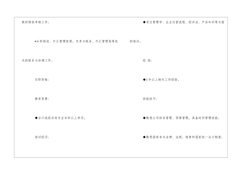 核算专员岗位说明书--_第2页