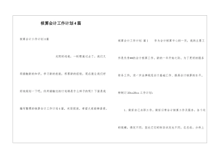 核算会计工作计划4篇