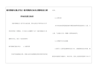 格列佛游记重点考点-格列佛游记知识点整理-语文课外知识-语文知识