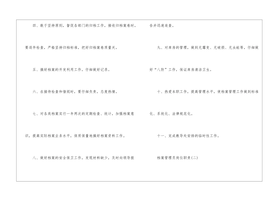 档案管理员的岗位职责_第2页