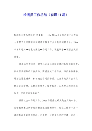 检测员工作总结