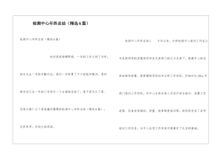 检测中心年终总结