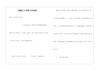 检验个人年终工作总结
