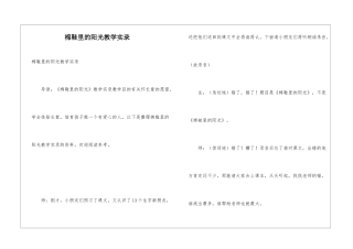棉鞋里的阳光教学实录
