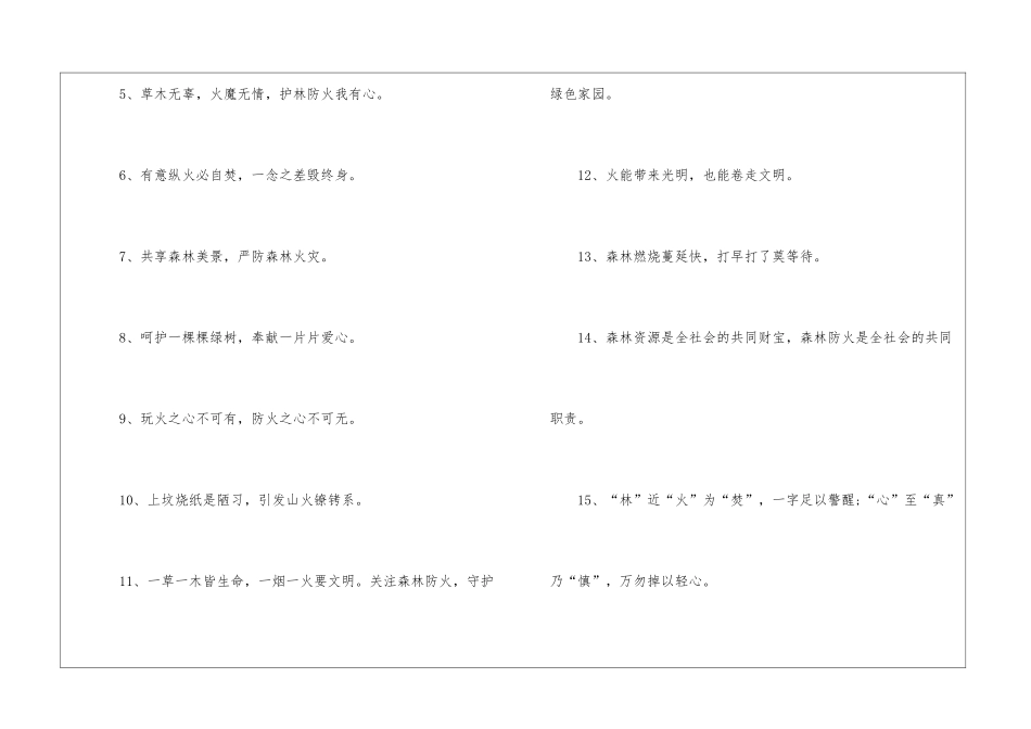 森林防火宣传内容口号_第2页