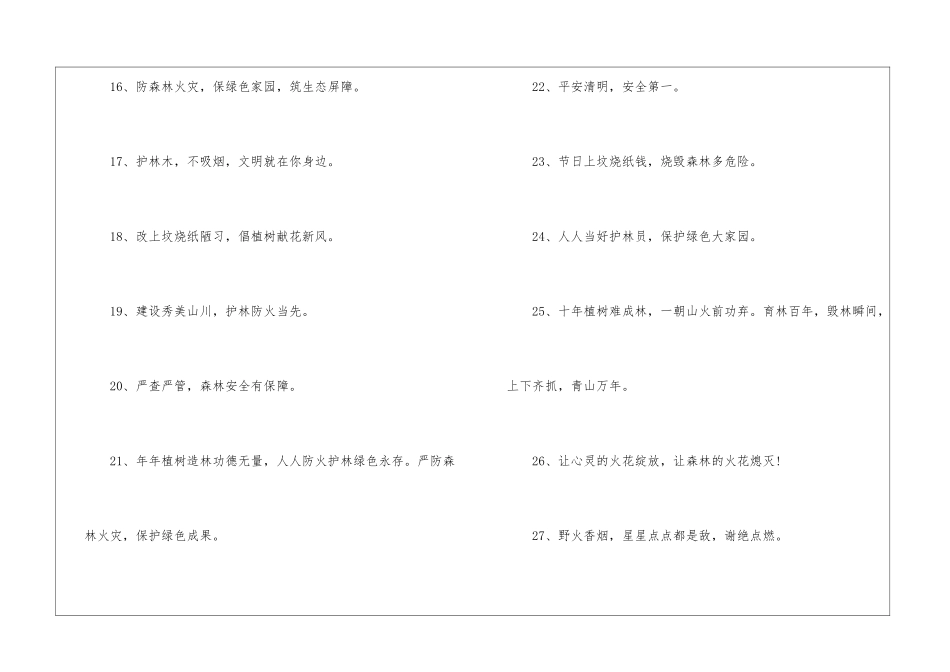 森林防火宣传内容口号_第3页