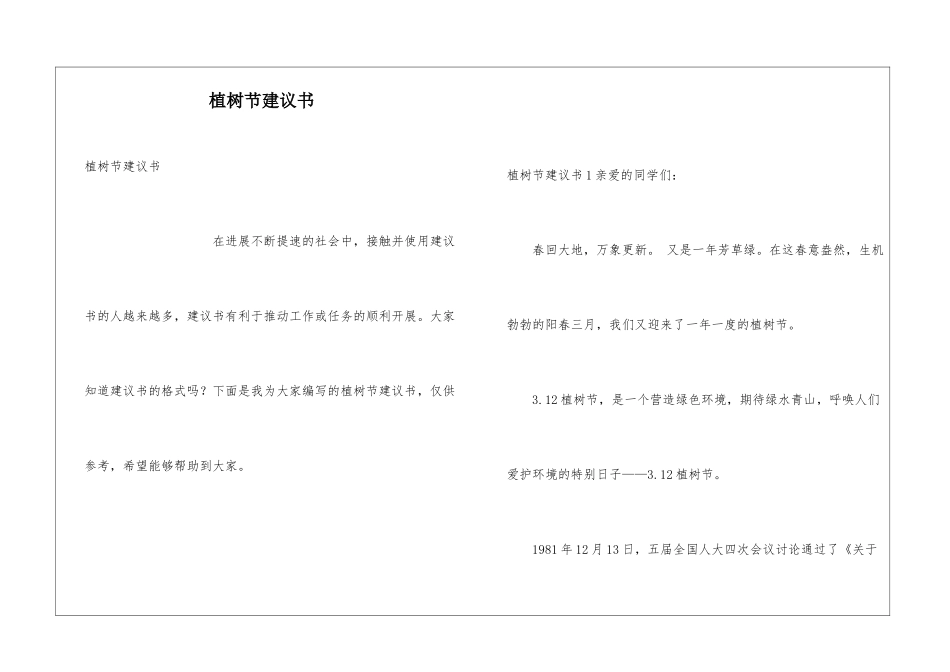 植树节建议书_第1页