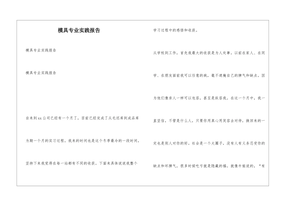 模具专业实践报告_第1页
