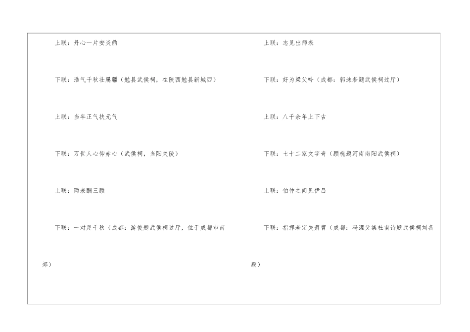 武侯祠对联150对_第3页