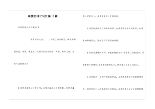 母爱的排比句汇编15篇