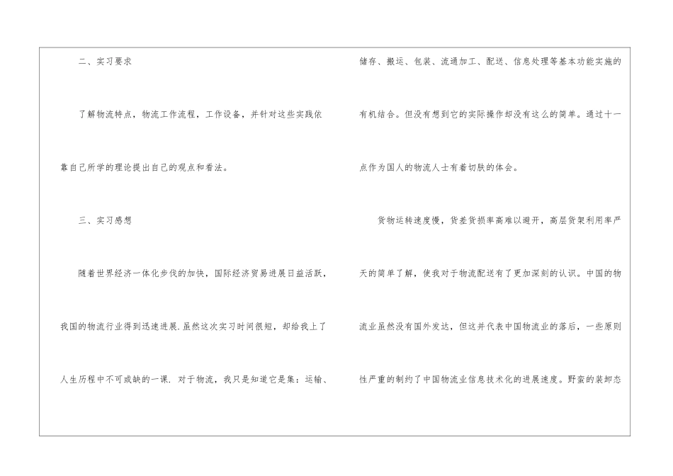 毕业实习报告物流专业_第2页