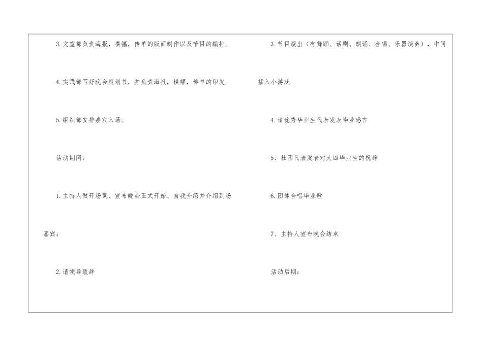 毕业欢送会活动策划书_第3页