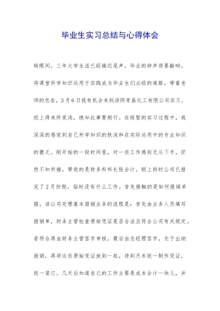 毕业生实习总结与心得体会-