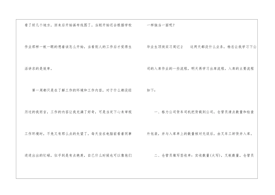 毕业生顶岗实习周记_第2页