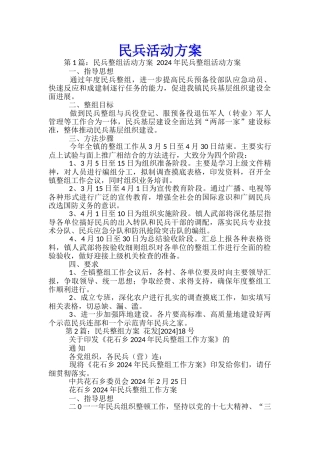 民兵活动方案-