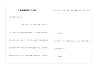 民兵整组年终工作总结