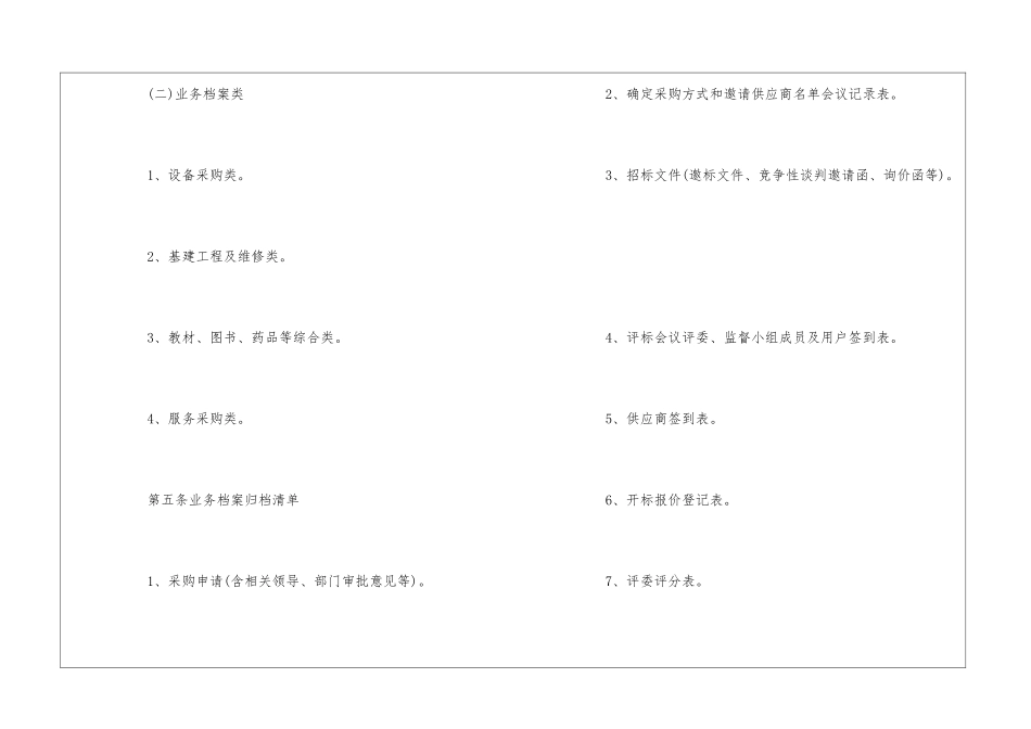 民族学院采购与招标管理处档案管理制度--_第2页