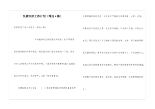 民营医院工作计划