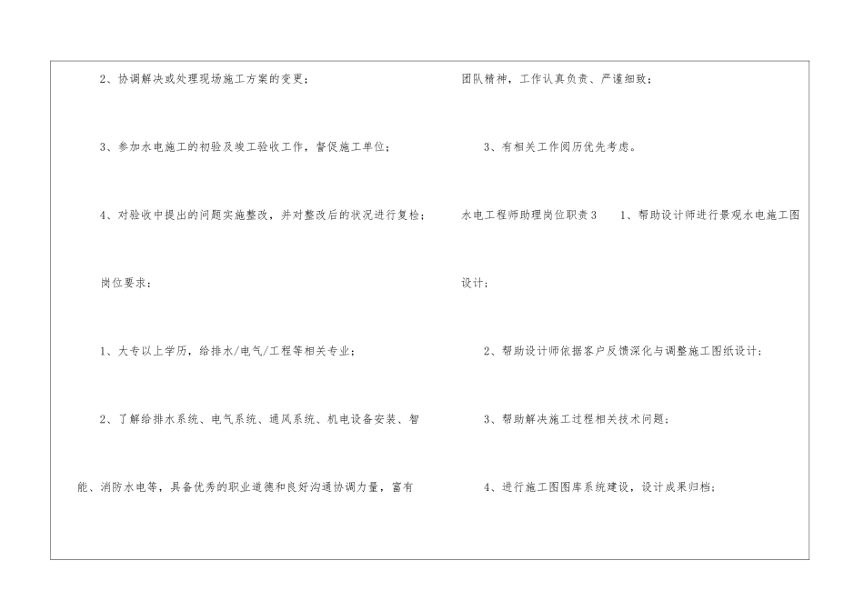 水电工程师助理岗位职责_第2页