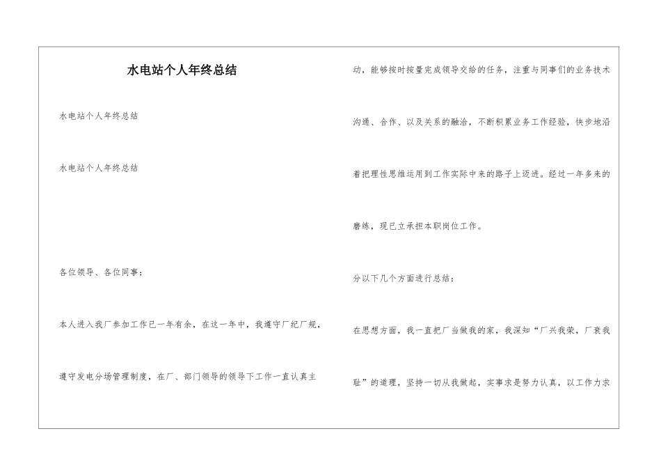 水电站个人年终总结_第1页