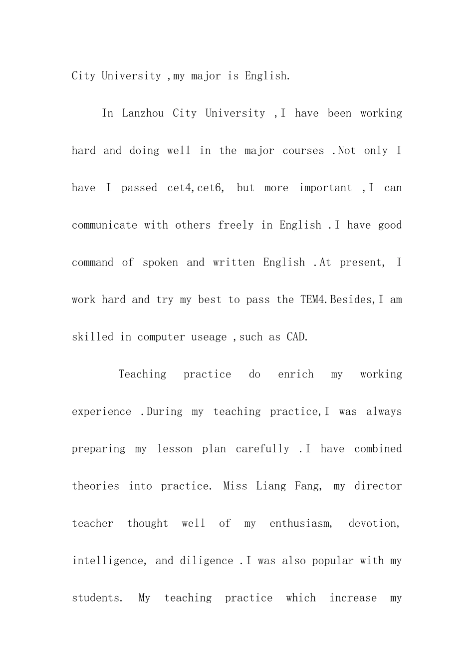 求职意向英文_第2页