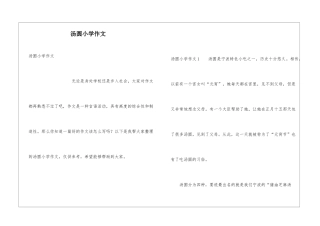 汤圆小学作文