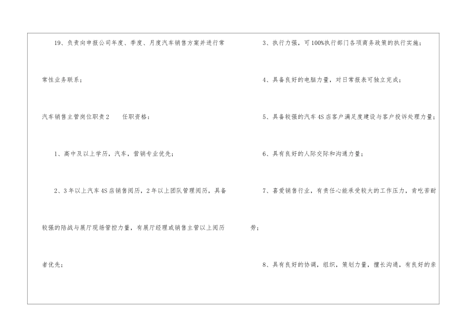 汽车销售主管岗位职责_第3页