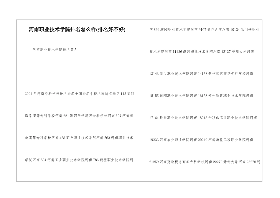 河南职业技术学院排名怎么样_第1页