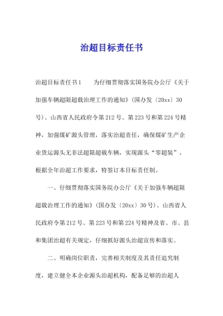 治超目标责任书
