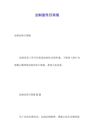 法制宣传日简报