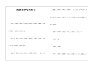 法国留学奖学金种类介绍