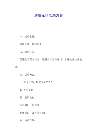 法院元旦活动方案