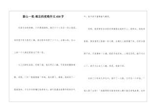 泰山一夜-难忘的夜晚作文450字