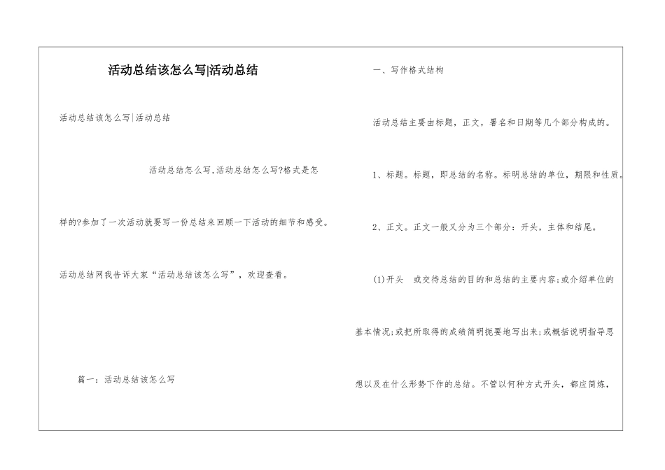 活动总结该怎么写-活动总结_第1页