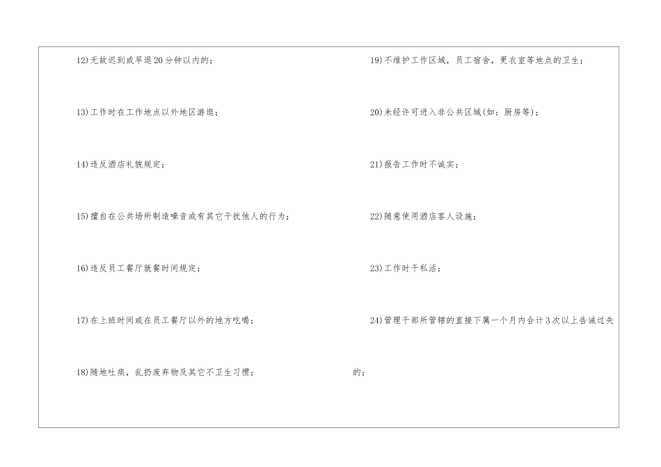 浅谈酒店职工惩罚奖励制度明细_第3页