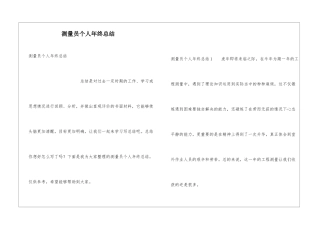 测量员个人年终总结