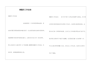 测量员工作总结